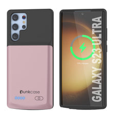 Load image into Gallery viewer, PunkJuice S23 Ultra Battery Case Rose-Gold - Funda de batería ultra portátil con cargador de energía Juice Bank de 4800mAh.