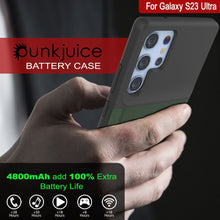 Cargar imagen en el visor de la galería, Funda de batería PunkJuice S23 Ultra verde: Power Bank portátil de carga con jugo de energía de 4800mAh.