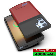 Cargar imagen en el visor de la galería, PunkJuice S23 Ultra Battery Case Red - Cargador Portátil de Energía con Banco de Jugo de 4800mAh.