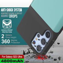 Cargar imagen en el visor de la galería, PunkJuice S23 Ultra Battery Case Teal - Estuche de batería ultra portátil de color verde azulado con banco de energía de carga de 4800mAh.