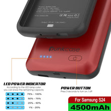 Cargar imagen en el visor de la galería, Estuche de batería PunkJuice S24 rojo: cargador portátil de batería externa con 4500 mAh
