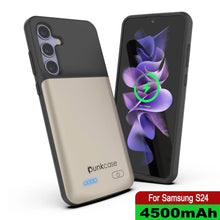 Cargar imagen en el visor de la galería, Estuche de batería PunkJuice S24 plateado: cargador portátil de batería externa con 4500 mAh