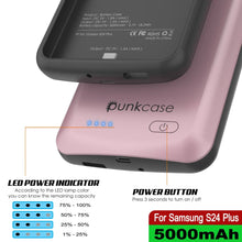 Cargar imagen en el visor de la galería, Estuche de batería PunkJuice S24+ Plus en oro rosa: cargador portátil de batería externa con 5000 mAh