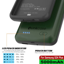 Cargar imagen en el visor de la galería, Estuche de batería PunkJuice S24+ Plus verde: cargador portátil de batería externa con 5000 mAh