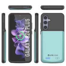 Cargar imagen en el visor de la galería, Estuche de batería PunkJuice S24+ Plus en color verde azulado: cargador portátil de batería externa con 5000 mAh