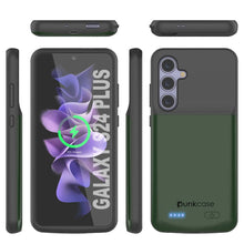 Cargar imagen en el visor de la galería, Estuche de batería PunkJuice S24+ Plus verde: cargador portátil de batería externa con 5000 mAh
