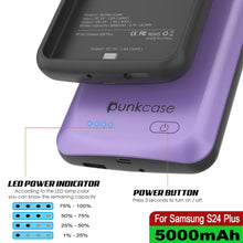 Cargar imagen en el visor de la galería, Estuche de batería PunkJuice S24+ Plus morado: cargador portátil de batería externa con 5000 mAh