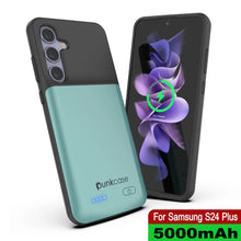 Cargar imagen en el visor de la galería, Estuche de batería PunkJuice S24+ Plus en color verde azulado: cargador portátil de batería externa con 5000 mAh