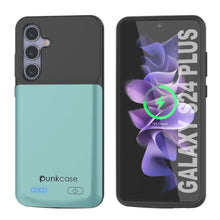Cargar imagen en el visor de la galería, Estuche de batería PunkJuice S24+ Plus en color verde azulado: cargador portátil de batería externa con 5000 mAh