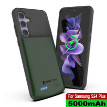 Cargar imagen en el visor de la galería, Estuche de batería PunkJuice S24+ Plus verde: cargador portátil de batería externa con 5000 mAh