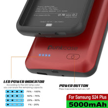 Cargar imagen en el visor de la galería, Estuche de batería PunkJuice S24+ Plus rojo: cargador portátil de batería externa con 5000 mAh
