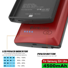 Cargar imagen en el visor de la galería, Estuche de batería PunkJuice S24 Ultra rojo: cargador portátil de batería externa con 4500 mAh