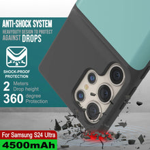 Cargar imagen en el visor de la galería, Estuche de batería PunkJuice S24 Ultra en color verde azulado: cargador portátil de batería externa con 4500 mAh