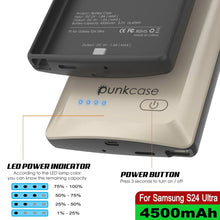 Cargar imagen en el visor de la galería, Estuche de batería PunkJuice S24 Ultra plateado: cargador portátil de batería externa con 4500 mAh