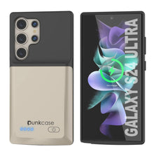 Cargar imagen en el visor de la galería, Estuche de batería PunkJuice S24 Ultra plateado: cargador portátil de batería externa con 4500 mAh