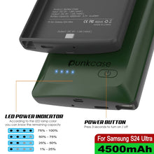 Cargar imagen en el visor de la galería, Estuche de batería PunkJuice S24 Ultra verde: cargador portátil de batería externa con 4500 mAh