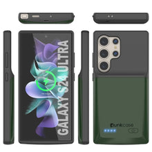 Cargar imagen en el visor de la galería, Estuche de batería PunkJuice S24 Ultra verde: cargador portátil de batería externa con 4500 mAh