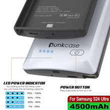 Cargar imagen en el visor de la galería, Estuche de batería PunkJuice S24 Ultra blanco: cargador portátil de batería externa con 4500 mAh