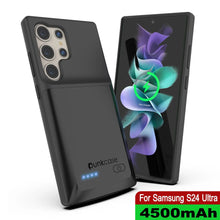 Cargar imagen en el visor de la galería, Estuche de batería PunkJuice S24 Ultra negro: cargador portátil de batería externa con 4500 mAh