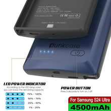 Cargar imagen en el visor de la galería, Estuche de batería PunkJuice S24 Ultra azul: cargador portátil de batería externa con 4500 mAh