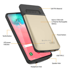Cargar imagen en el visor de la galería, PunkJuice S10 Battery Case Gold - Fast Charging Power Juice Bank with 4700mAh (Color in image: Black)