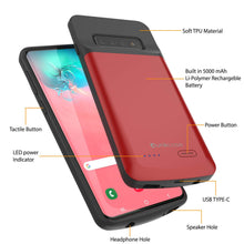 Cargar imagen en el visor de la galería, PunkJuice S10+ Plus Battery Case Red - Fast Charging Power Juice Bank with 5000mAh (Color in image: Black)