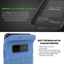 Cargar imagen en el visor de la galería, PunkJuice S10+ Plus Battery Case Blue - Fast Charging Power Juice Bank with 5000mAh (Color in image: Black)
