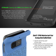 Cargar imagen en el visor de la galería, PunkJuice S10e Battery Case Blue - Fast Charging Power Juice Bank with 4700mAh (Color in image: Black)