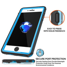 Cargar imagen en el visor de la galería, iPhone 8+ Plus Waterproof Case, PUNKcase CRYSTAL Light Blue W/ Attached Screen Protector | Warranty (Color in image: teal)