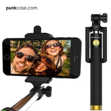 Cargar imagen en el visor de la galería, Selfie Stick - Gold, Extendable Monopod with Built-In Bluetooth Remote Shutter (Color in image: Pink)