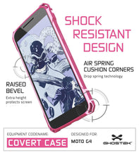Cargar imagen en el visor de la galería, Moto G4 Case, Ghostek Covert Peach Series | Clear TPU | Explosion-Proof Screen Protector |Ultra Fit (Color in image: Gold)
