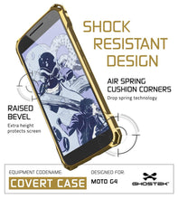 Cargar imagen en el visor de la galería, Moto G4 Case, Ghostek Covert Gold Series | Clear TPU | Explosion-Proof Screen Protector | Ultra Fit (Color in image: Clear)