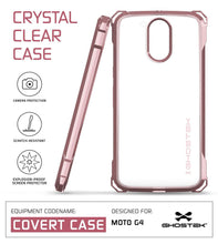 Cargar imagen en el visor de la galería, Moto G4 Case, Ghostek Covert Rose Pink Series | Clear TPU | Explosion-Proof Screen Protector (Color in image: Dark Gray)