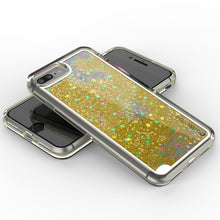 Cargar imagen en el visor de la galería, iPhone 8+ Plus Case, PunkСase LIQUID Gold Series, Protective Dual Layer Floating Glitter Cover (Color in image: green)