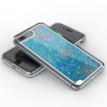 Cargar imagen en el visor de la galería, iPhone 8+ Plus Case, PunkCase LIQUID Teal Series, Protective Dual Layer Floating Glitter Cover (Color in image: gold)