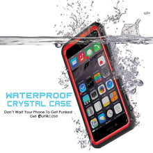 Cargar imagen en el visor de la galería, iPhone 6+/6S+ Plus Waterproof Case, PUNKcase CRYSTAL Red W/ Attached Screen Protector | Warranty (Color in image: black)
