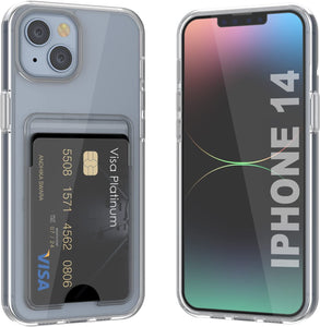 Funda para iPhone 14 con compartimento para tarjetas [Serie Crystal CardSlot] [Ajuste fino]