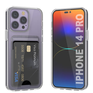 Funda para iPhone 14 Pro con compartimento para tarjetas [Serie Crystal CardSlot] [Ajuste delgado]