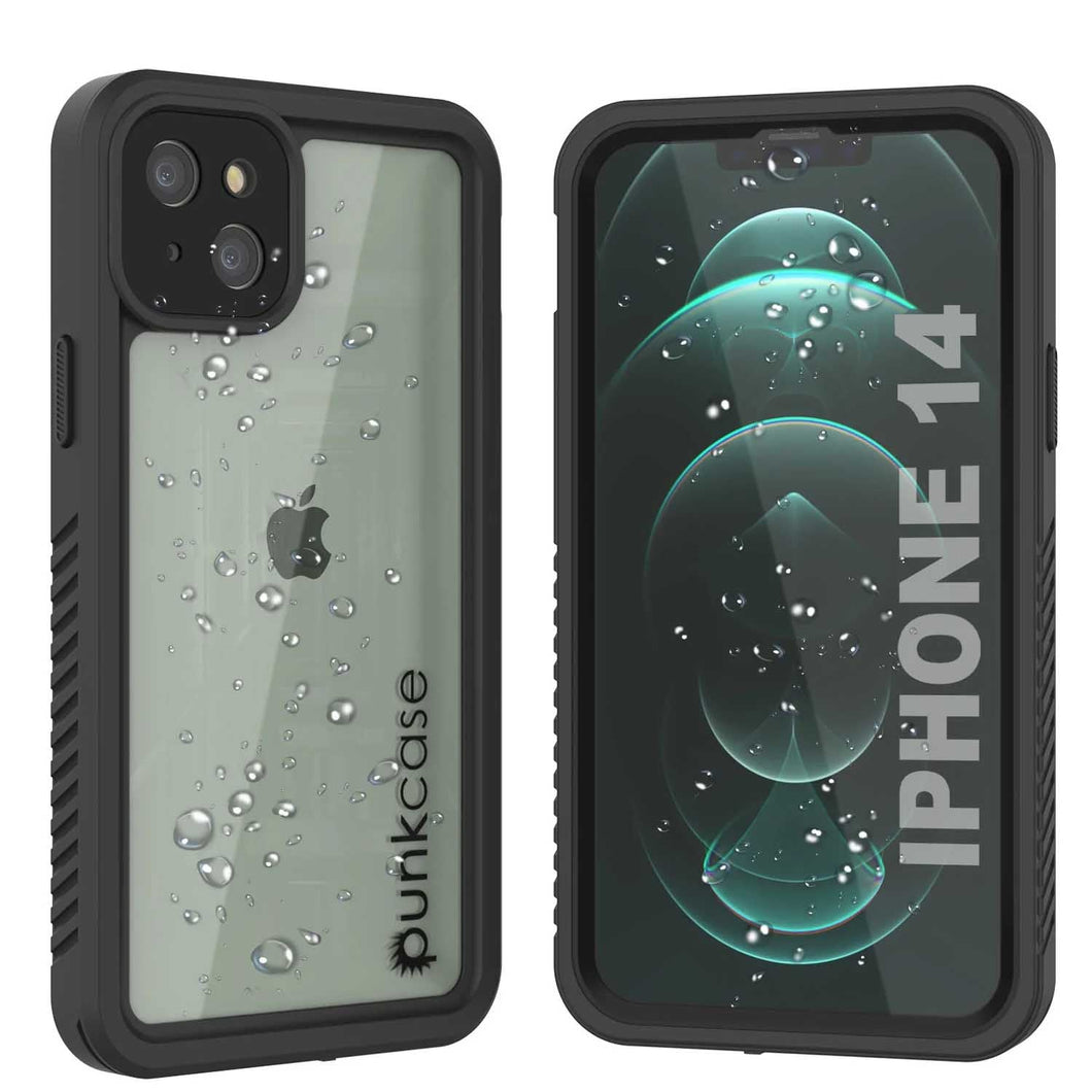 Funda Impermeable para iPhone 14, Punkcase [Serie Extreme Mag] Cubierta de Armadura con Protector de Pantalla Incorporado [Negro]
