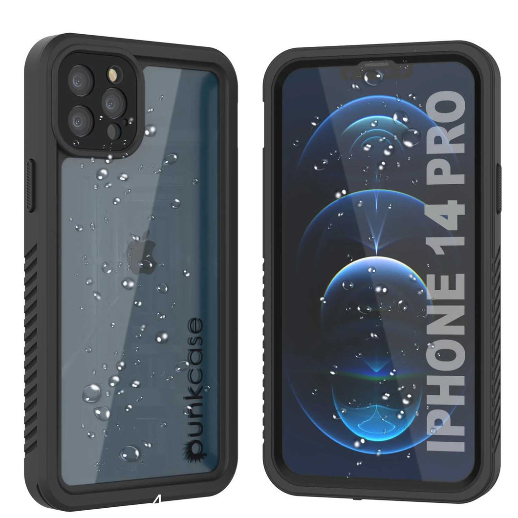 Funda Impermeable para iPhone 14 Pro, Punkcase [Extreme Mag Series] Cubierta de Armadura con Protector de Pantalla Incorporado [Negro]