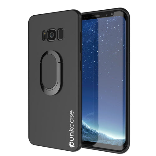 Galaxy S8 Case, Punkcase Magnetix Protective TPU Cover W/ Kickstand, Screen Protector [Black] (Color in image: black)