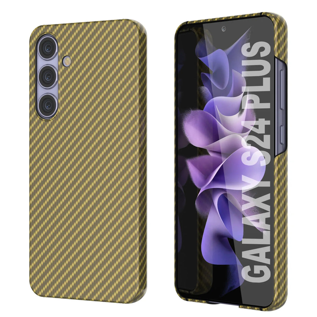 Case de Galaxy S24 Plus, Punkcase Carbon -Shield, Sesto Duty y Ultra Fin Cover [Propapop -intensidad] [Non Slip] [Amarillo]