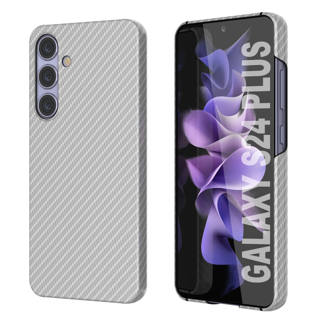 Case de Galaxy S24 Plus, Punkcase Carbon -Shield, Sesh Duty & Ultra Fin Cover [Probante de choque] [Non Slip] [White]