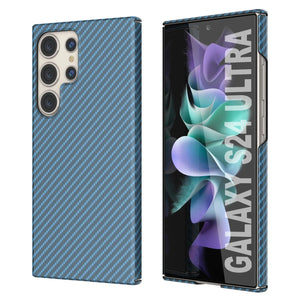 Galaxy S24 Ultra Case, Punkcase Carbon -Walkield, Servicio pesado y cubierta ultra delgada [a prueba de choques] [no slip] [azul claro]