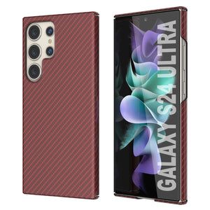 Galaxy S24 Ultra Case, Punkcase Carbon -Walkield, Heavy Duty & Ultra Fin Cover [a prueba de choques] [Non Slip] [rojo]