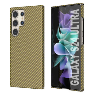 Galaxy S24 Ultra Case, Punkcase Carbon -Walkield, Heavy Duty y Ultra Fin Cover [a prueba de choques] [no deslizamiento] [amarillo]