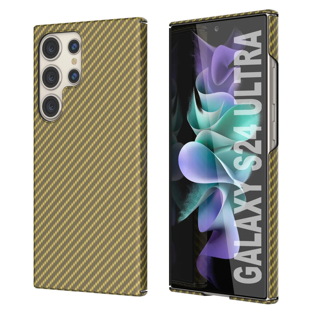 Galaxy S24 Ultra Case, Punkcase Carbon -Walkield, Heavy Duty y Ultra Fin Cover [a prueba de choques] [no deslizamiento] [amarillo]