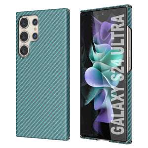 Galaxy S24 Ultra Case, Punkcase Carbon -Walkield, Heavy Duty y Ultra Fin Cover [a prueba de choques] [no slip] [verde azulado]