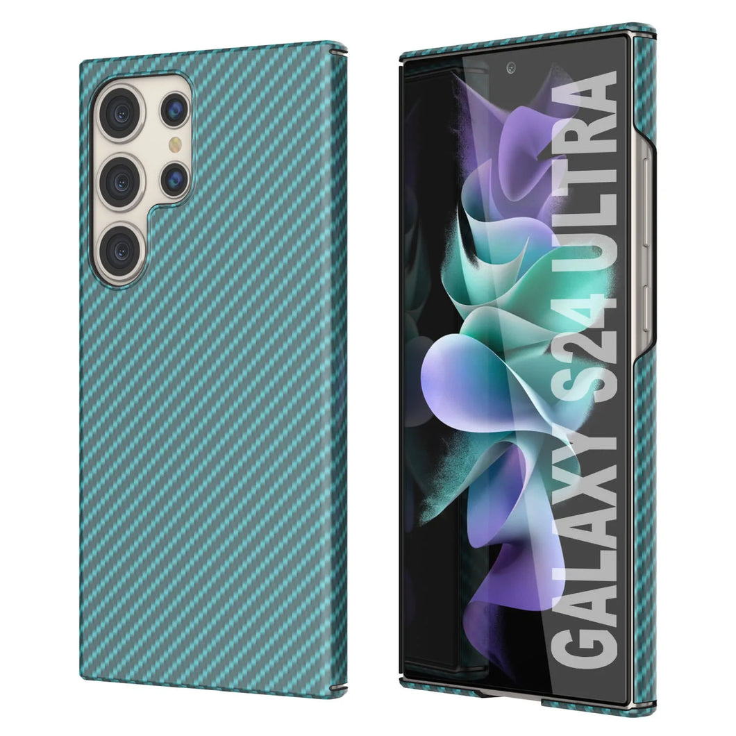 Galaxy S24 Ultra Case, Punkcase Carbon -Walkield, Heavy Duty y Ultra Fin Cover [a prueba de choques] [no slip] [verde azulado]
