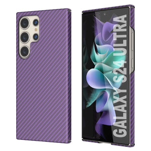 Galaxy S24 Ultra Case, Punkcase Carbon -Walfield, Sesta Duty y Ultra Fin Cover [a prueba de choques] [Non Slip] [púrpura]